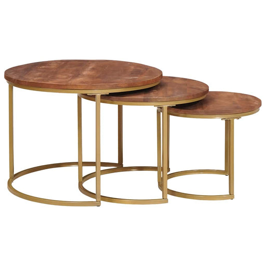Nesting Coffee Tables 3 pcs Honey Brown 54 x 54 x 40 cm