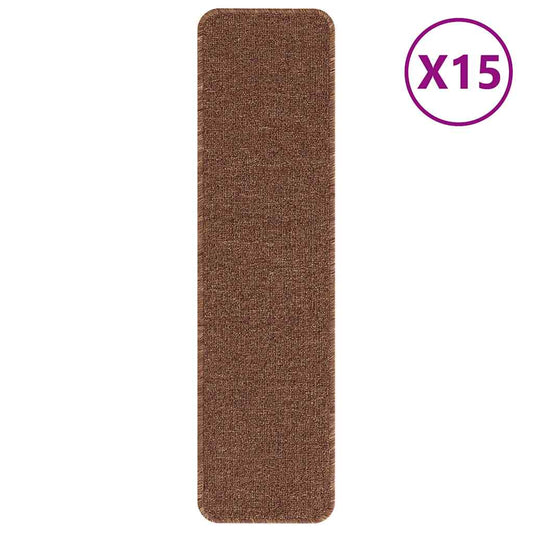Anti-slip Stair Mats 15 pcs 75 x 20 cm Yellow PP Rectangular