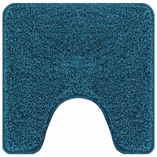 Anti-slip Bath Mat with Toilet Cut Blue 50 x 50 cm PP