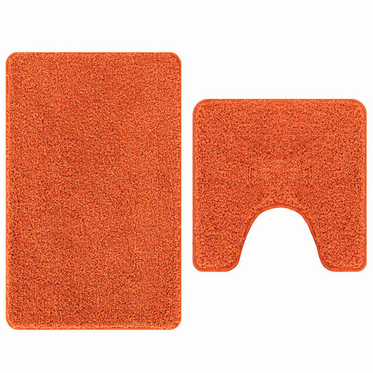 Anti-slip Bath Mat Set 2 pcs Orange 50 x 50 cm PP