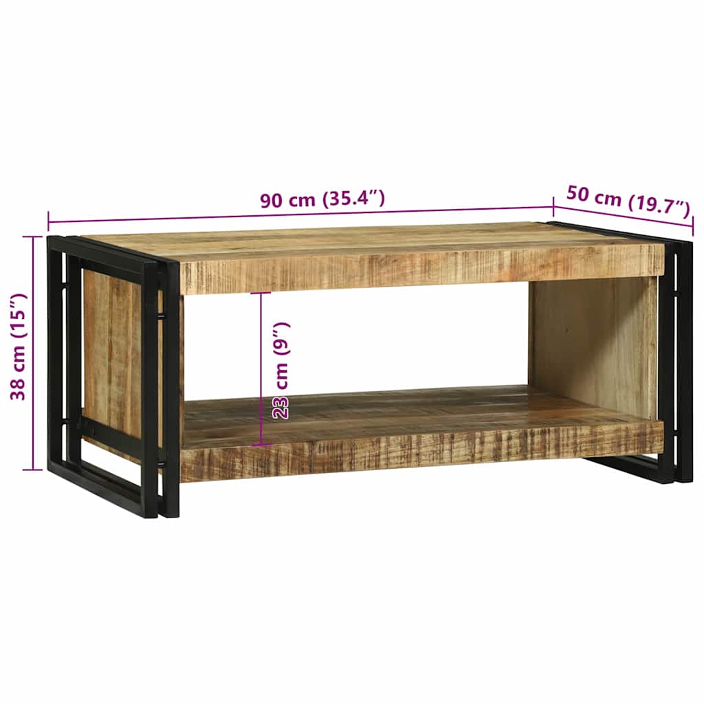Coffee Table Brown 90 x 50 x 38 cm Solid Mango Wood
