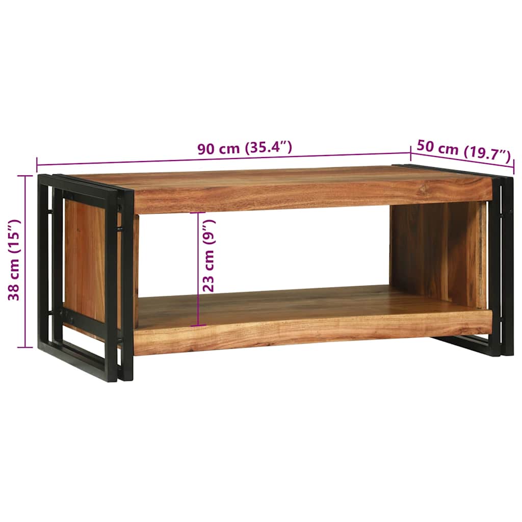 Coffee Table Brown 90 x 50 x 38 cm Solid Acacia Wood