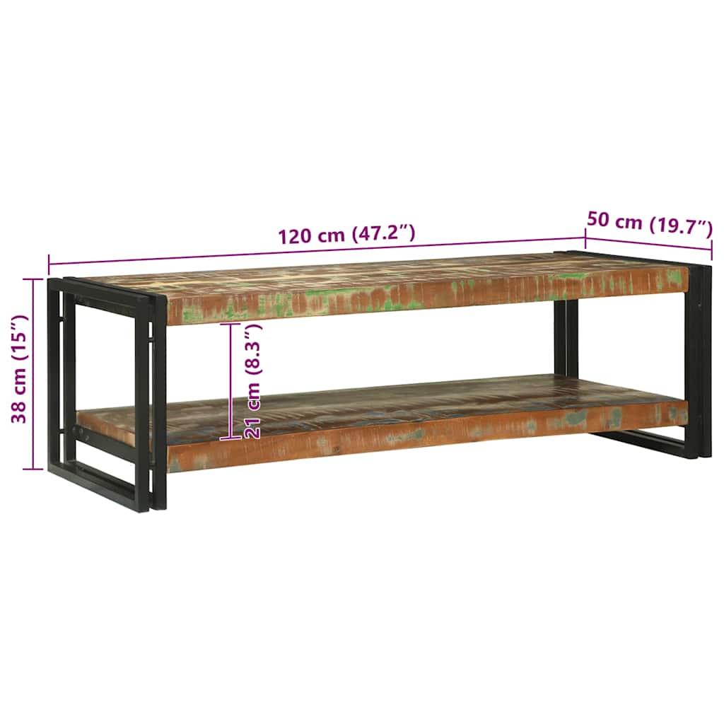 Coffee Table Multicolour 120 x 50 x 38 cm Solid Reclaim Wood