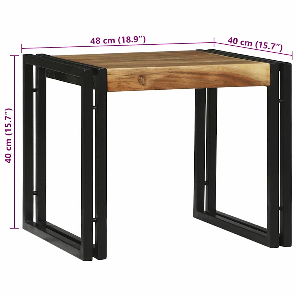 Coffee Table 2 pcs Brown 48 x 40 x 40 cm Solid Acacia Wood