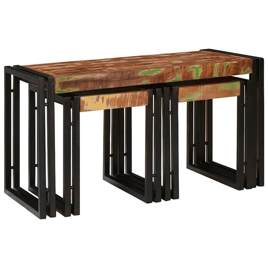 Nesting Table 3 pcs Brown and Black 82 x 40 x 45 cm
