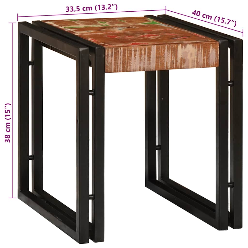 Nesting Table 3 pcs Brown and Black 82 x 40 x 45 cm