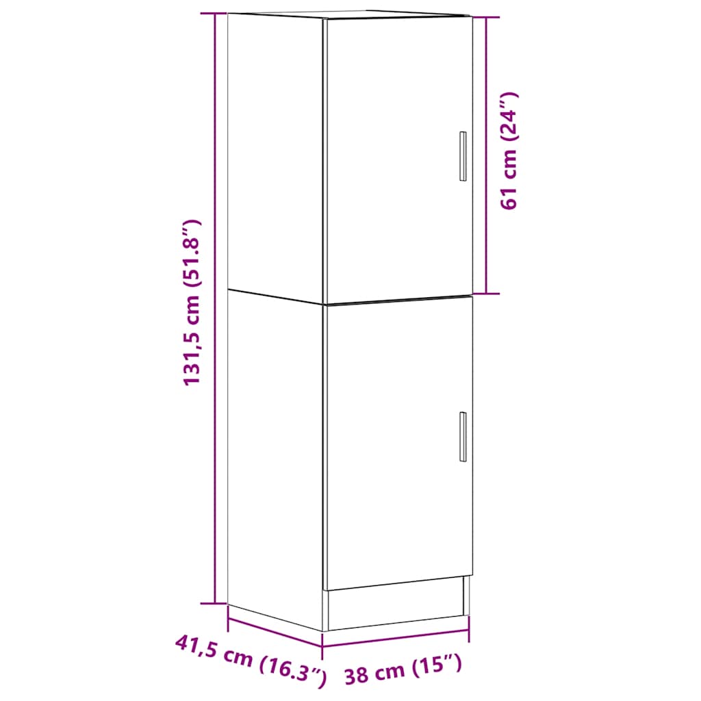 Kitchen Cabinet Artisan Oak 38x41.5x131.5 cm Engineered Wood