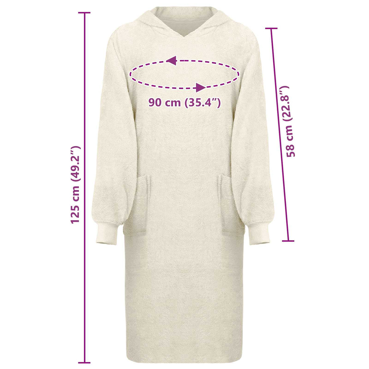 Blanket Hoodie KINN Cream XL Cotton