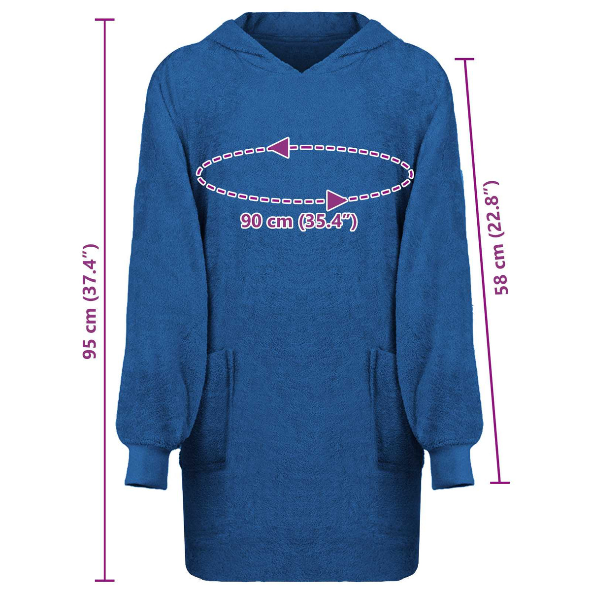 Blanket Hoodie KINN Navy L Cotton
