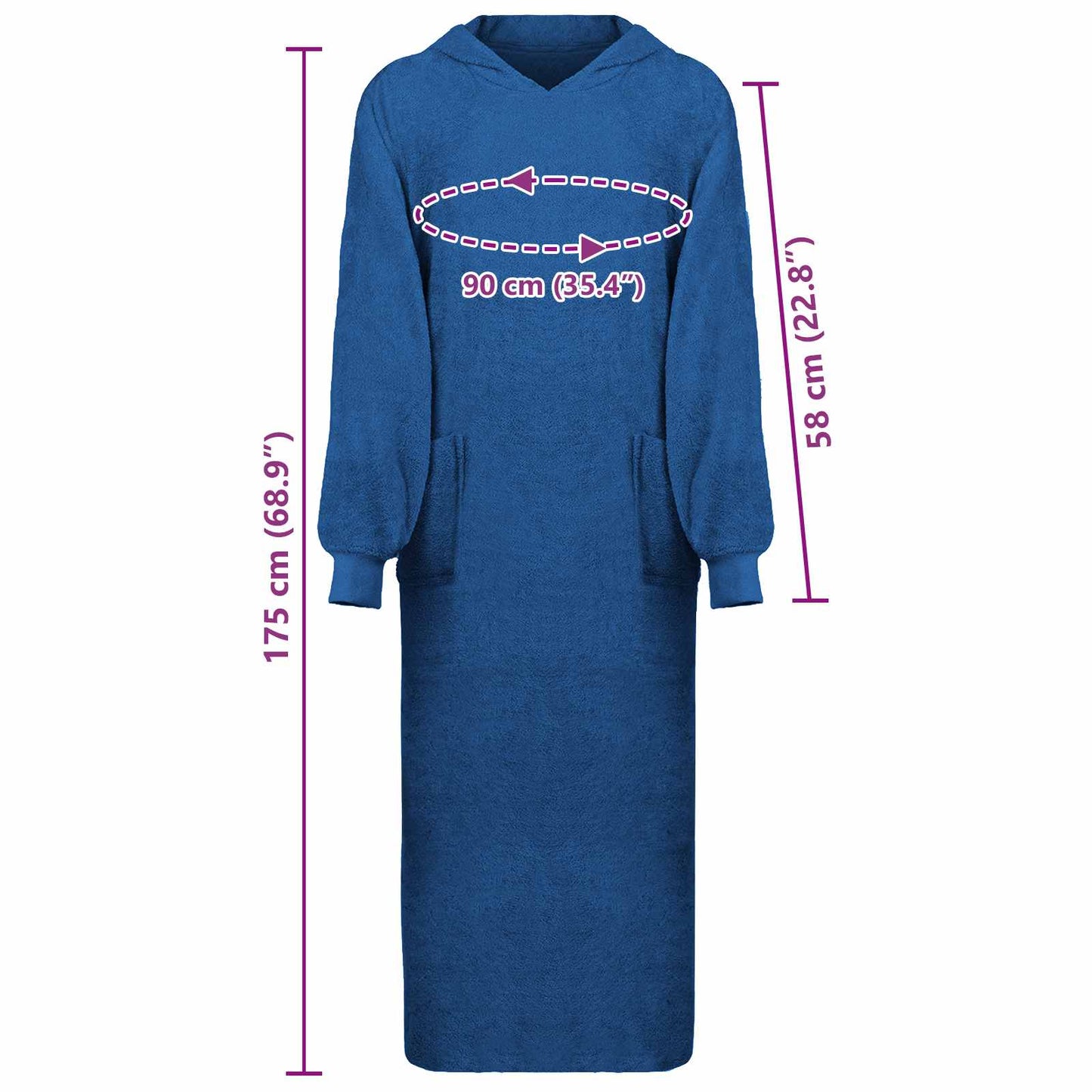 Blanket Hoodie KINN Navy XXL Cotton