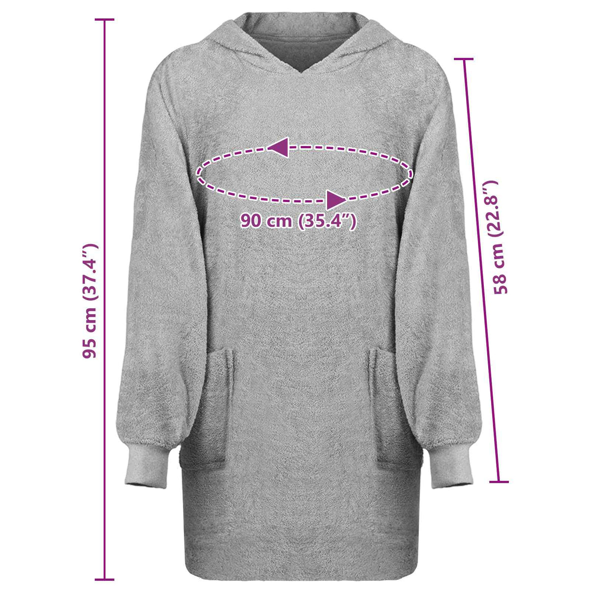 Blanket Hoodie KINN Grey L Cotton
