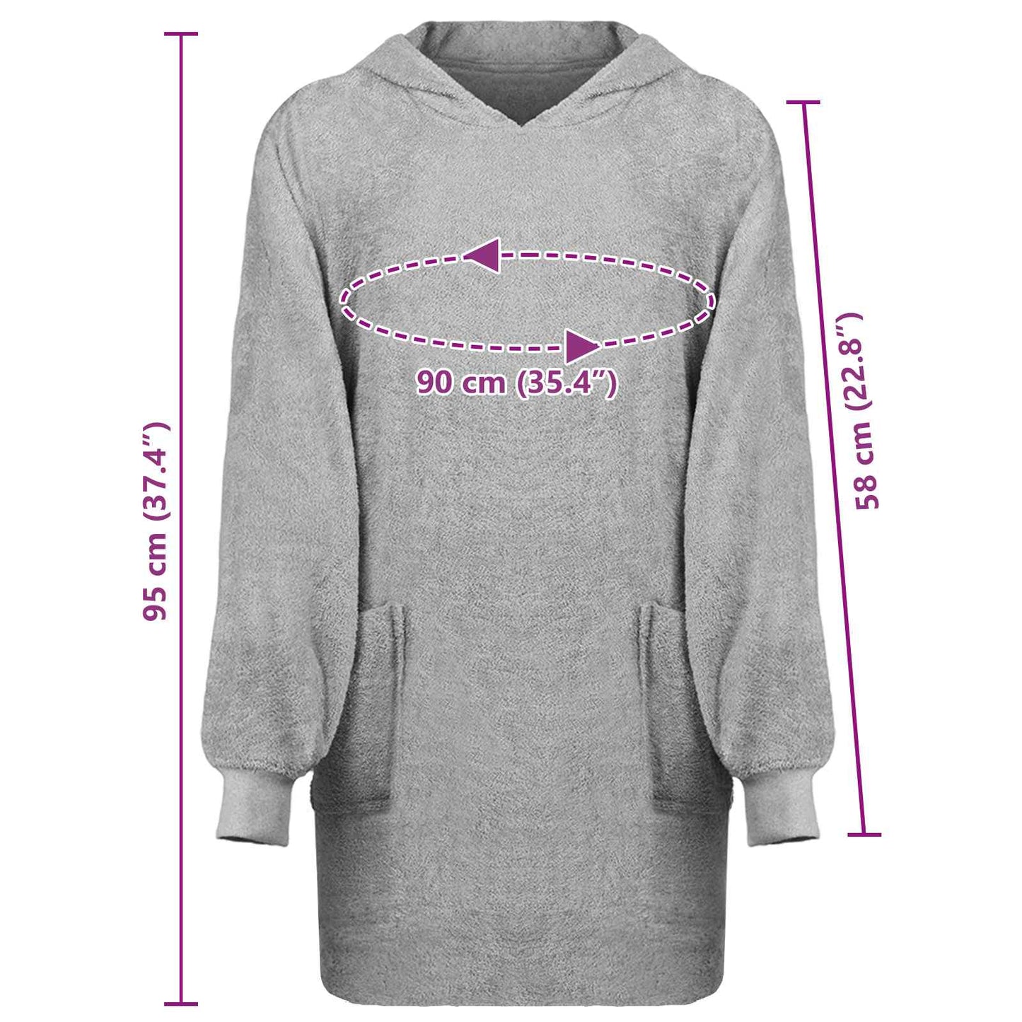 Blanket Hoodie KINN Grey L Cotton