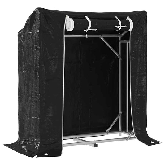 Firewood Rack with Rain Cover 100.5x40.5x110.5 cm Galvanised Steel
