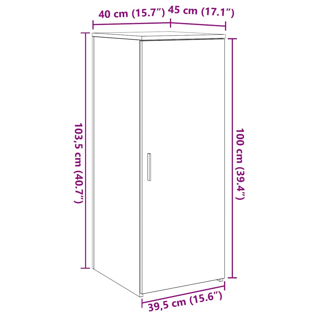 Storage Cabinet Concrete Grey 40x45x103.5 cm Engineered Wood