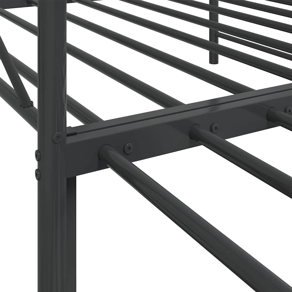 Daybed with Trundle without Mattress Black 100x200 cm Steel