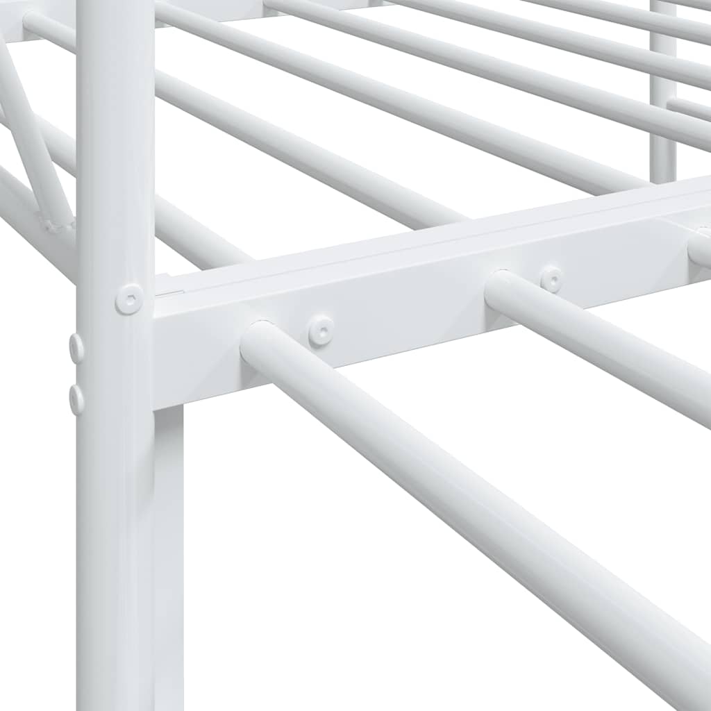 Daybed with Trundle without Mattress White 75x190 cm Steel