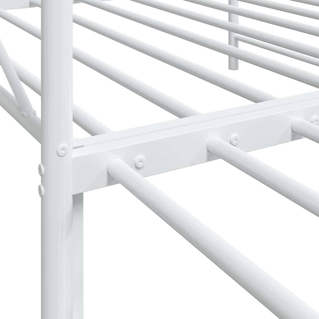 Daybed with Trundle without Mattress White 107x203 cm Steel