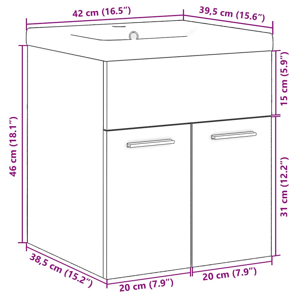 2 Piece Bathroom Furniture Set Sonoma Oak Engineered Wood