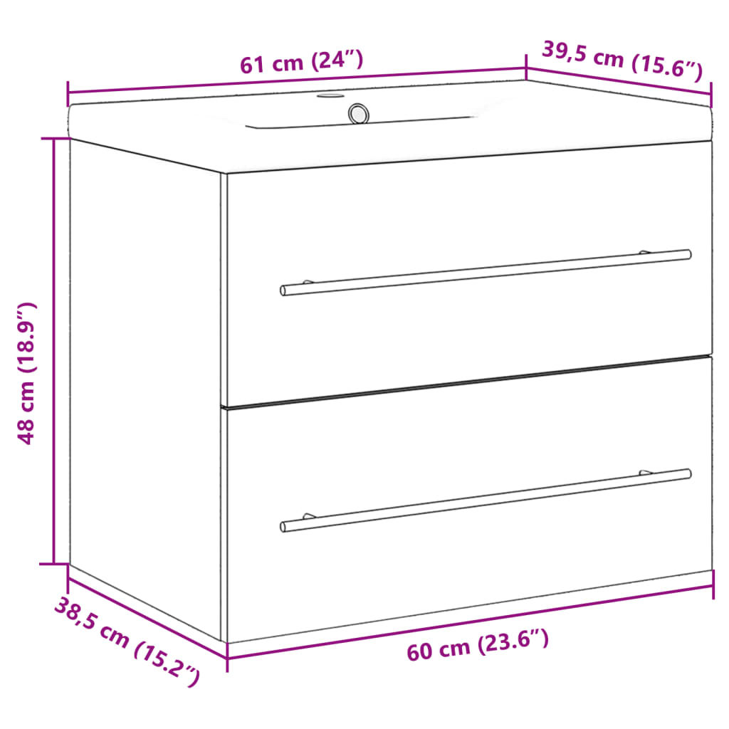 2 Piece Bathroom Furniture Set Sonoma Oak Engineered Wood