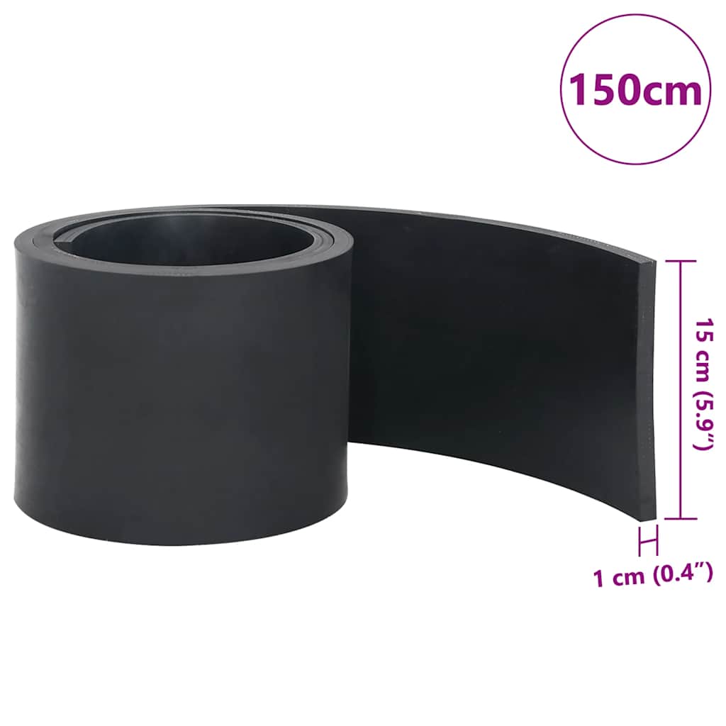 Rubber Edge for Snow Plow Black 150x15x1 cm
