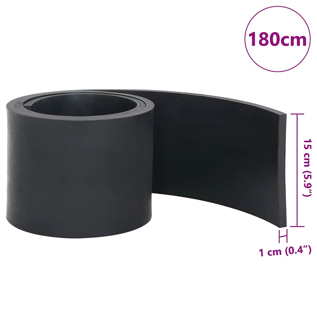 Rubber Edge for Snow Plow Black 180x15x1 cm