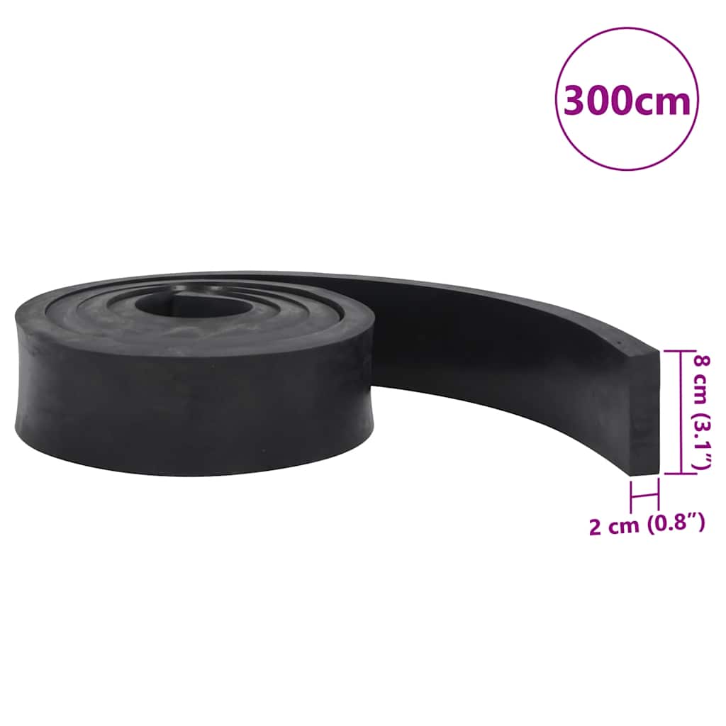 Rubber Edge for Snow Plow Black 300x8x2 cm