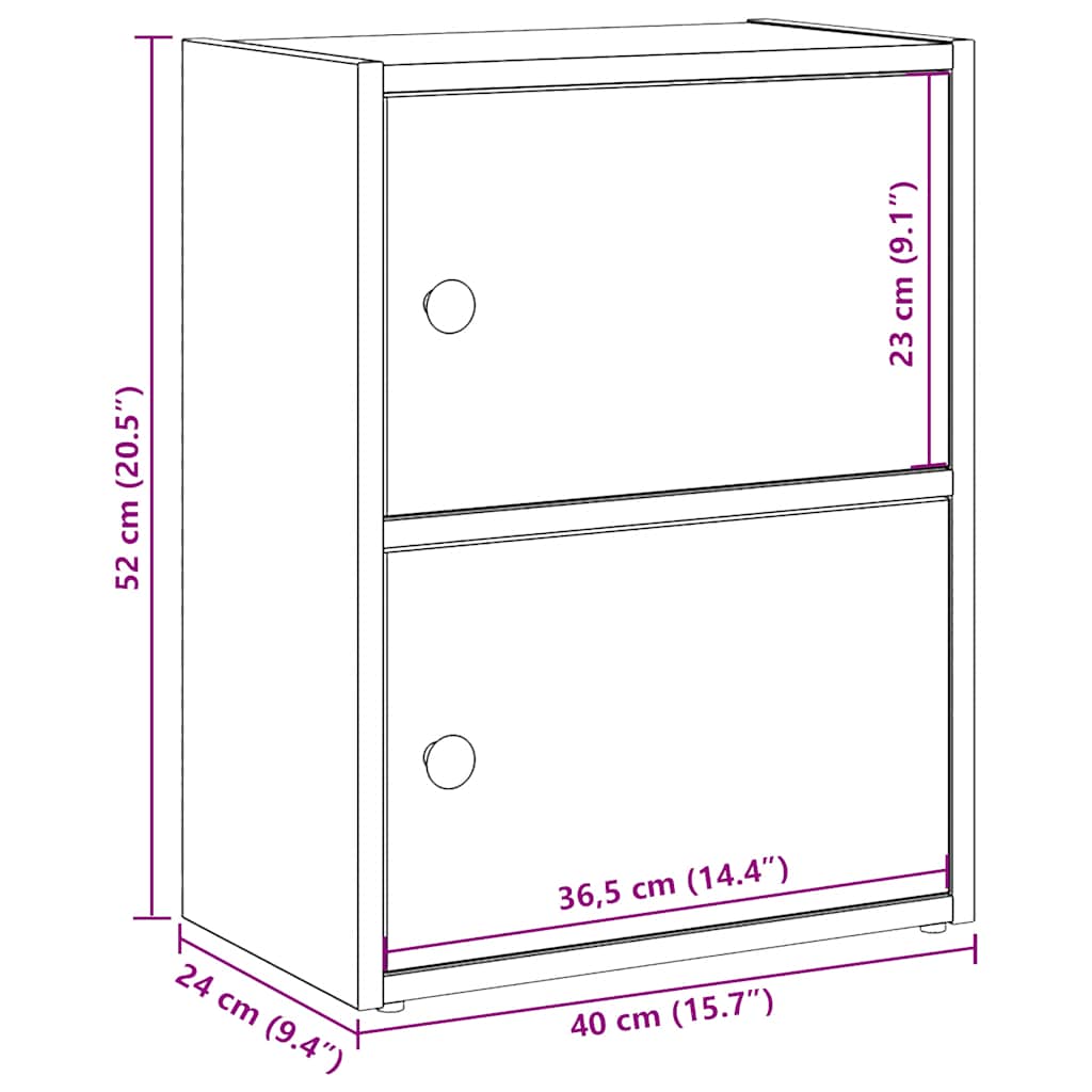 Bookcase Black Oak 40x24x52 cm Engineered Wood