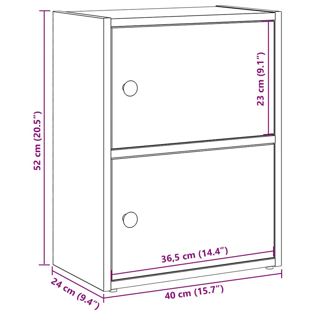 Bookcase Concrete Grey 40x24x52 cm Engineered Wood