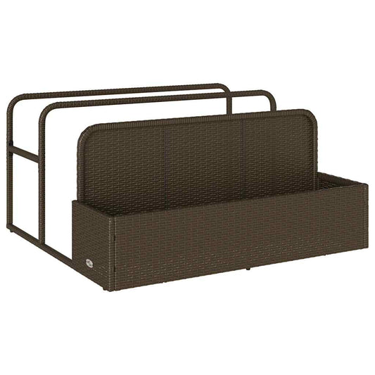 Poolside Float Storage Brown 110x100x57 cm Poly Rattan