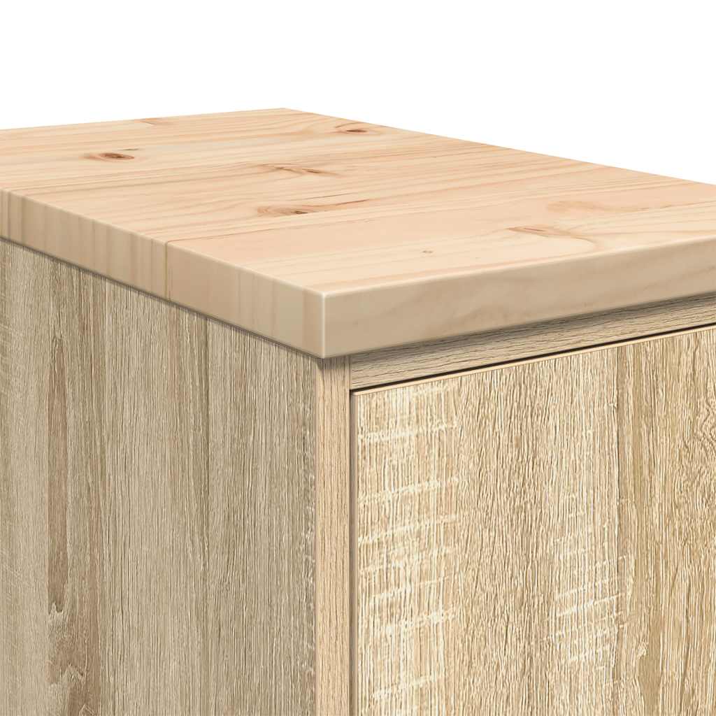 Garage Storage Cabinet Sonoma Oak 30x51x85 cm Solid Wood Pine