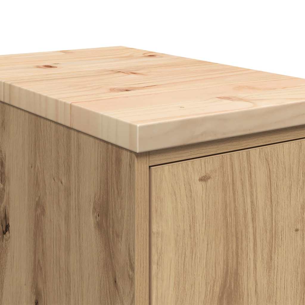 Garage Storage Cabinet Artisan Oak 30x51x85 cm Solid Wood Pine