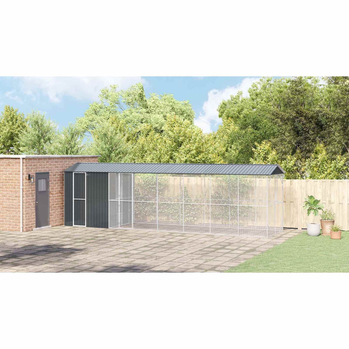 Bird Cage Anthracite 860 x 208 x 247 cm Galvanised Steel
