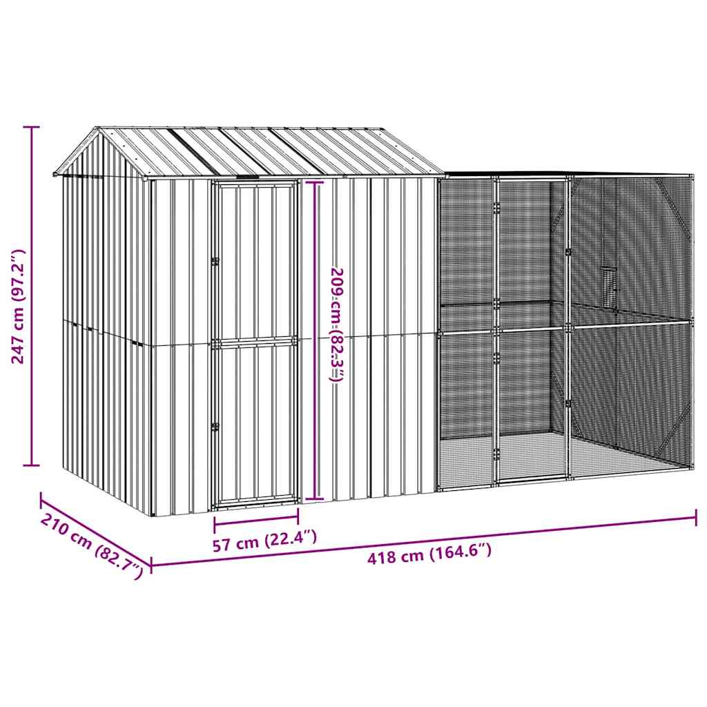 Bird Cage Anthracite 418 x 210 x 247 cm Galvanised Steel