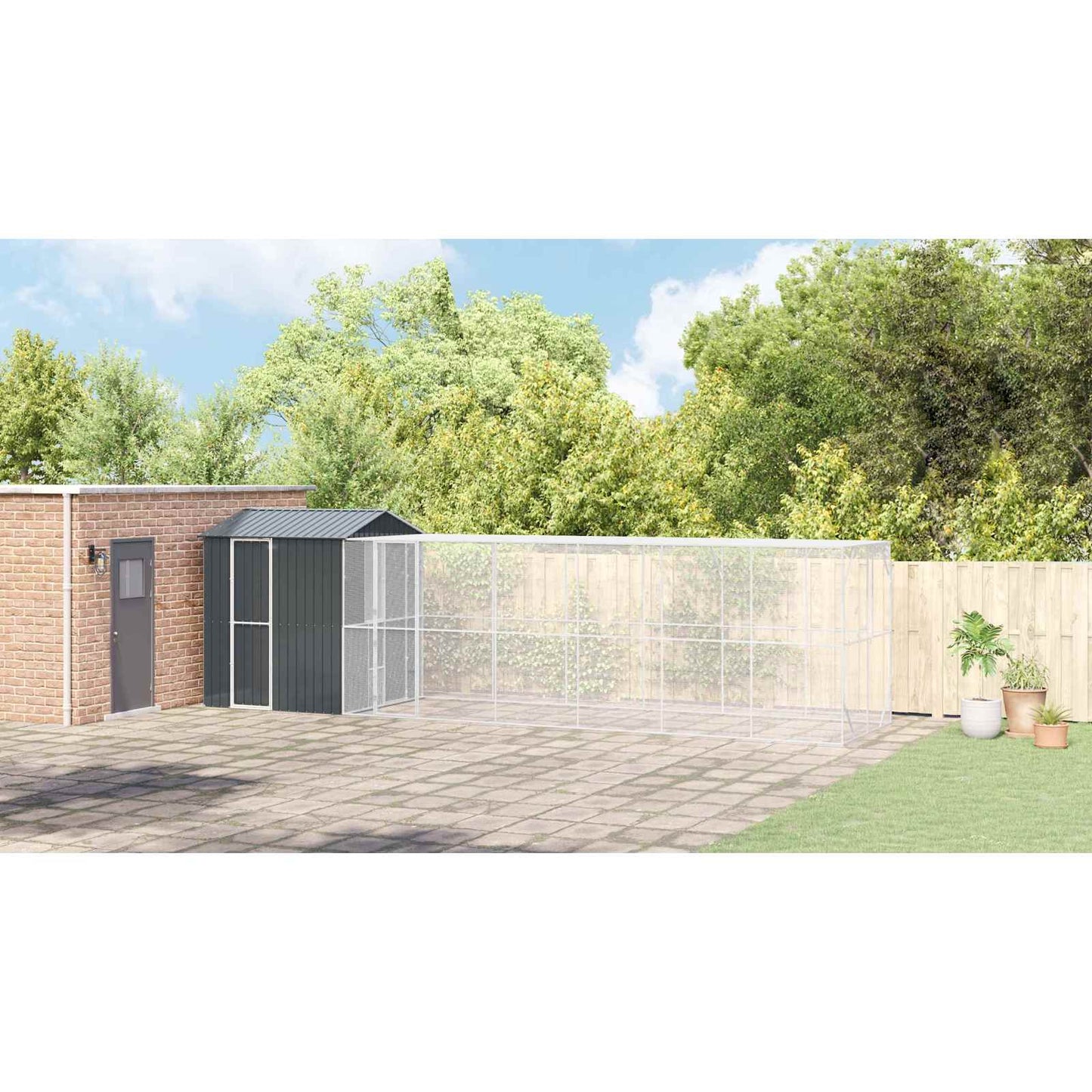 Bird Cage Anthracite 824 x 208 x 247 cm Galvanised Steel