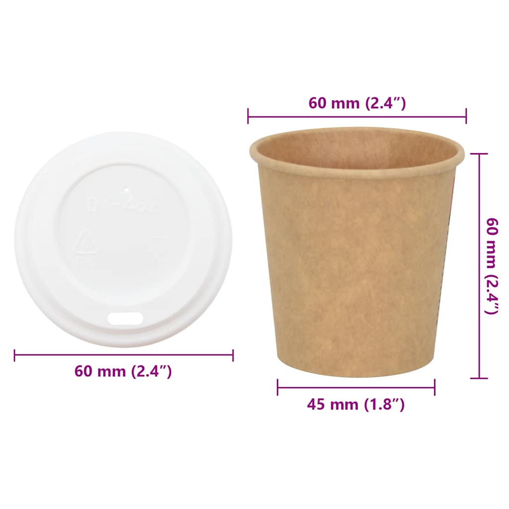 Paper Coffee Cups with Lids 1000 pcs 4oz 100ml