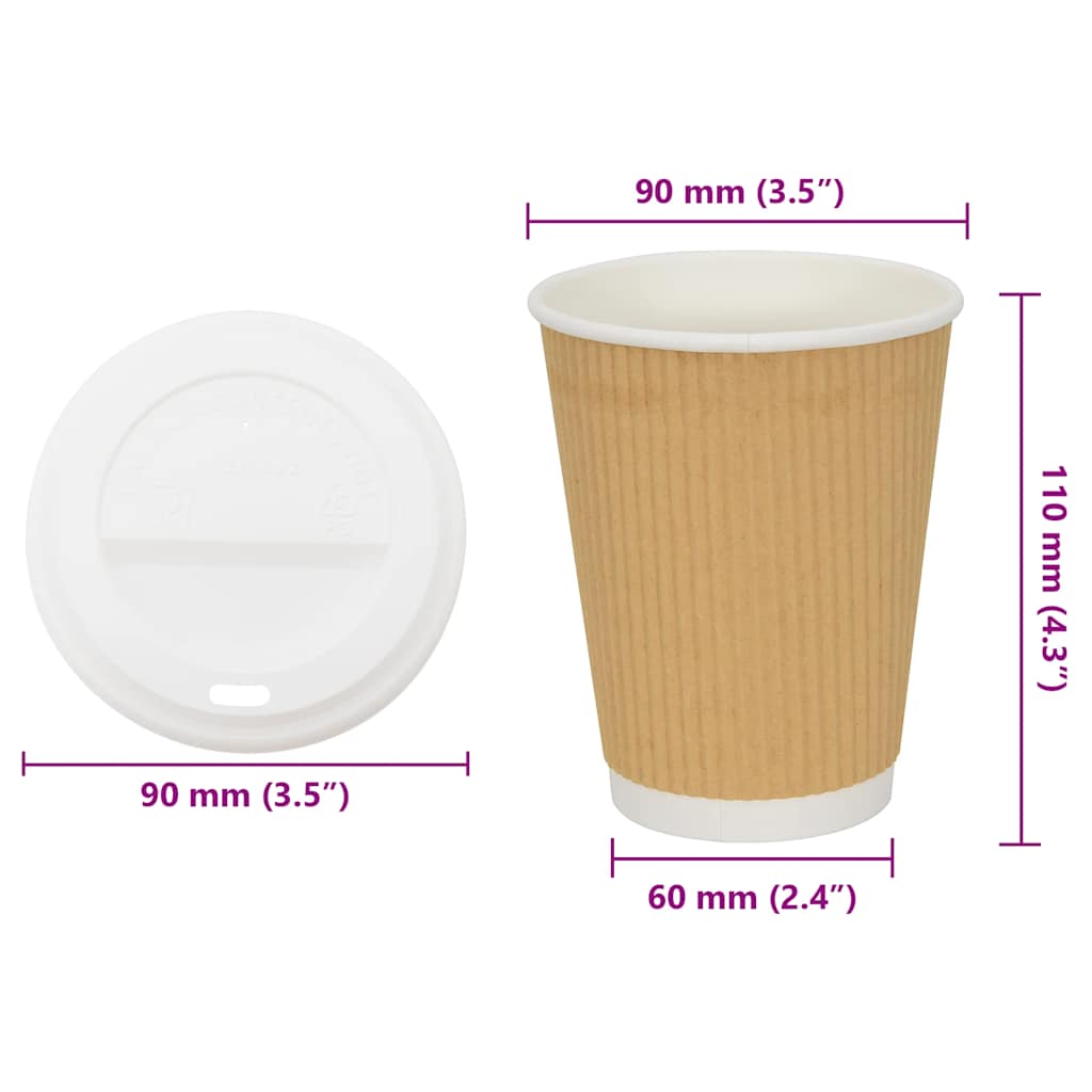 Paper Coffee Cups with Lids 1000 pcs 12oz 300ml