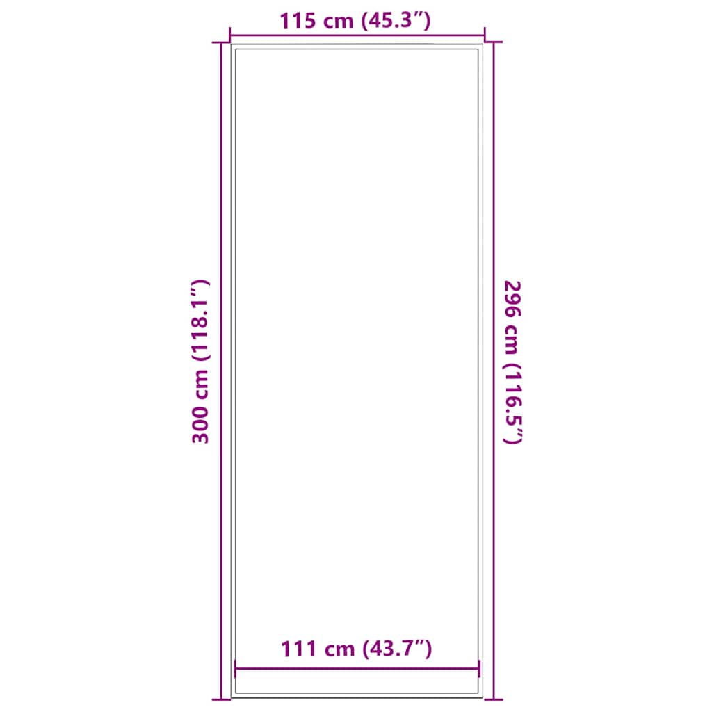 Doormat Black 115x300 cm