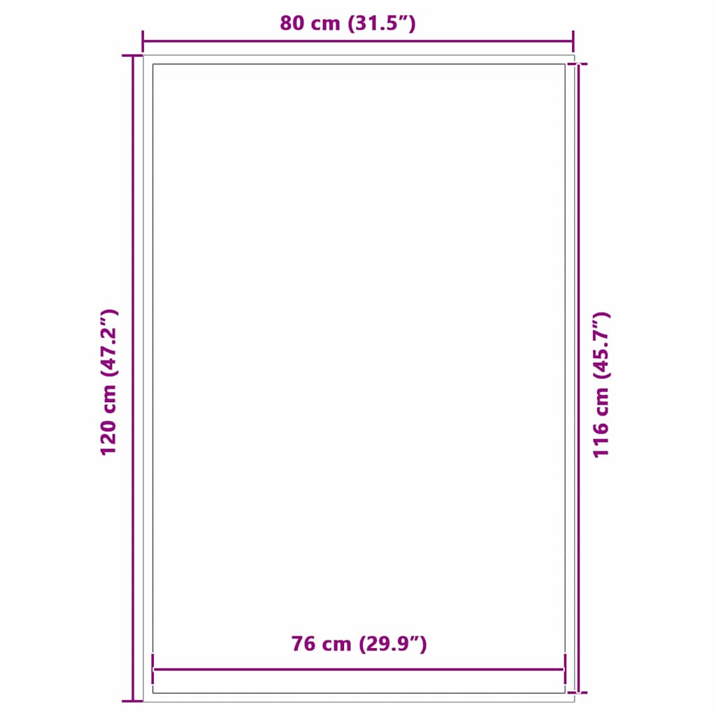 Doormat Black 80 x 120 cm Polypropylene