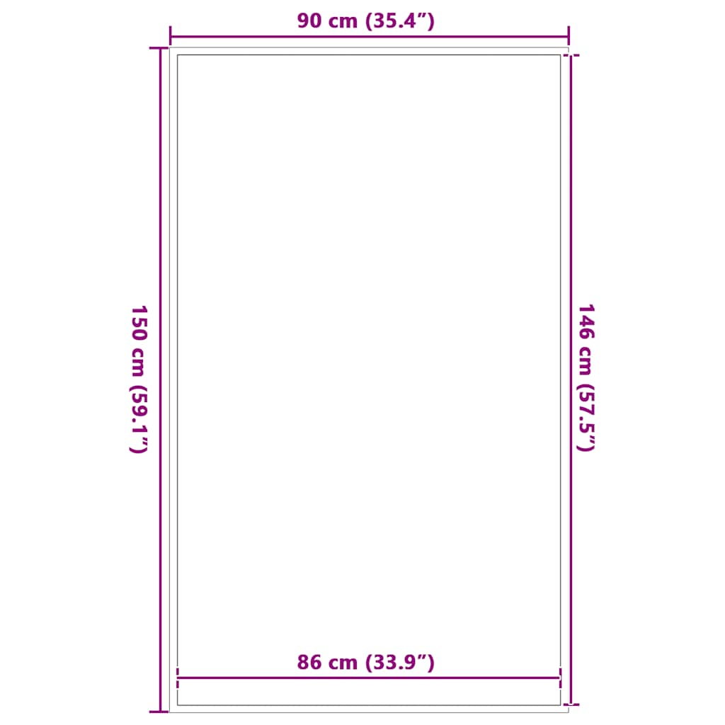 Doormat Black 90x150 cm