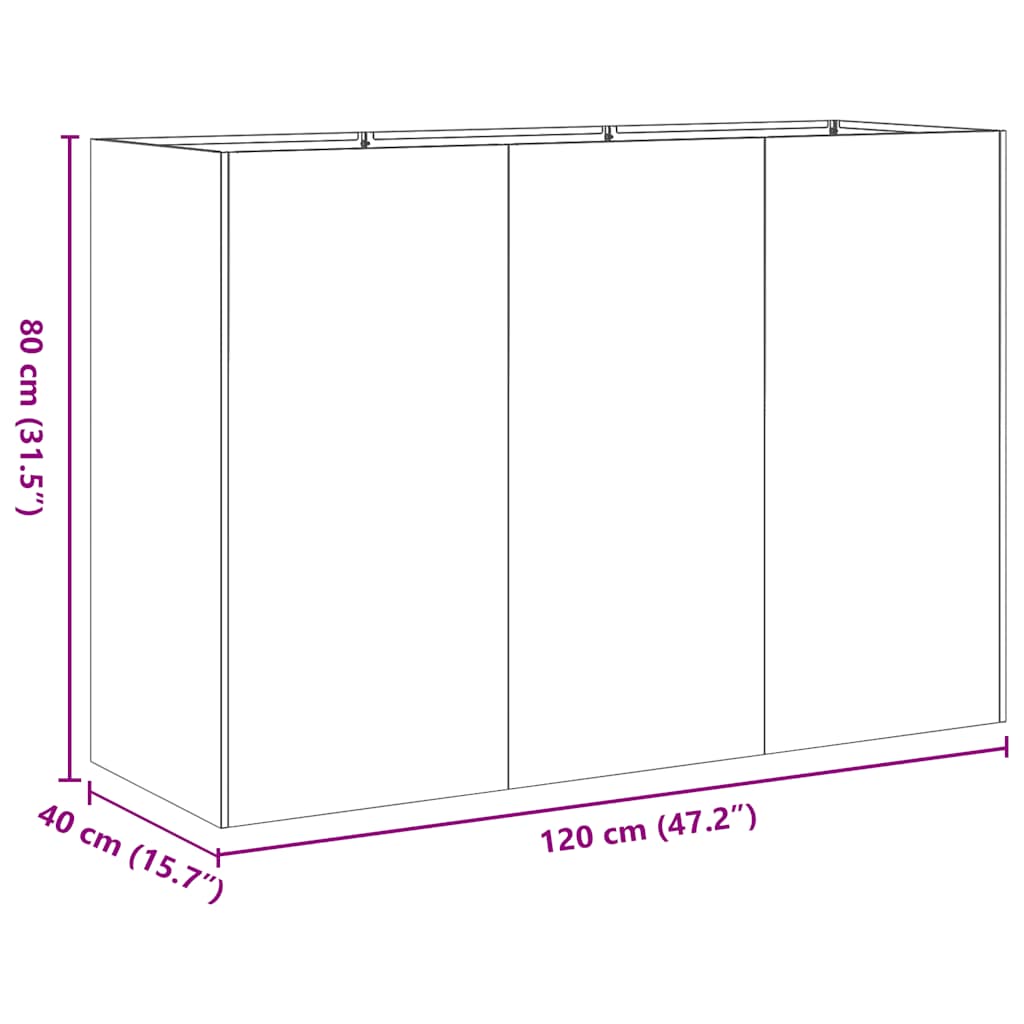 Planter Black Cold-Rolled Steel Large Planters Planter