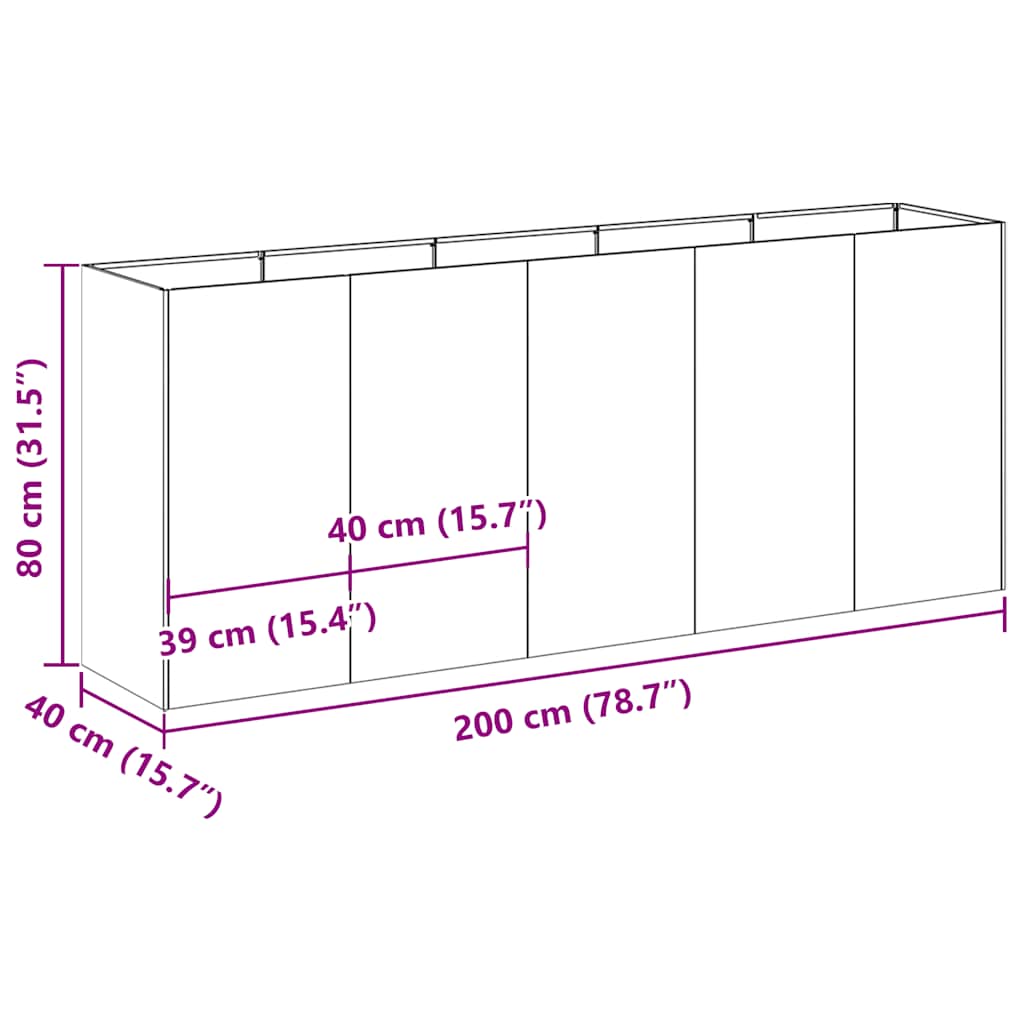 Planter Black Cold-rolled Steel Large Durable Planter