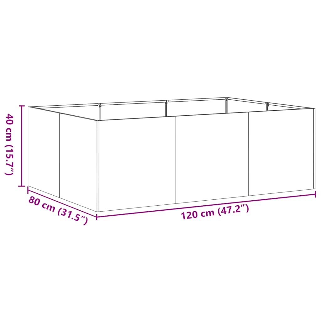 Planter Black Cold-rolled steel Large Planter Rectangular