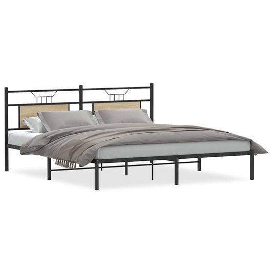 Bed Frame without Mattress Sonoma Oak 183x203 cm Engineered Wood