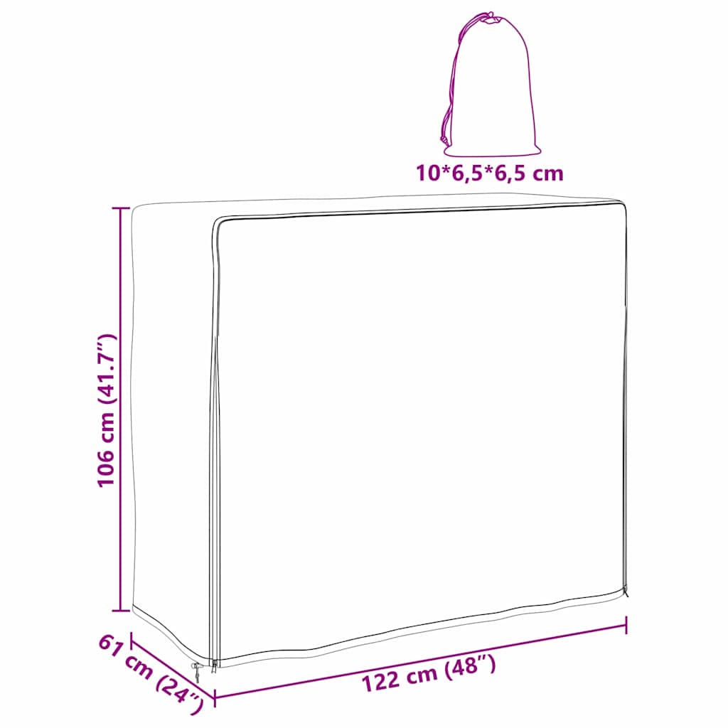 Firewood Rack Cover 61 x 122 x 106 cm 420D Oxford fabric Black