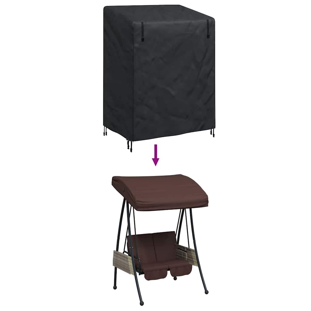 Outdoor Swing Cover Black 120 x 90 x 155 cm 210D Oxford Fbric