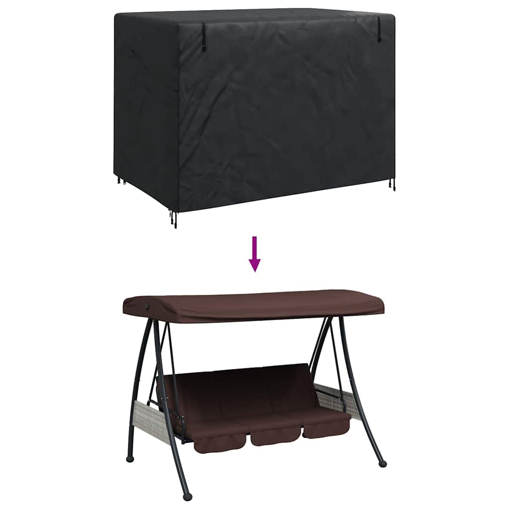 Outdoor Swing Cover Black 220 x 150 x 150 cm 210D Oxford Fbric