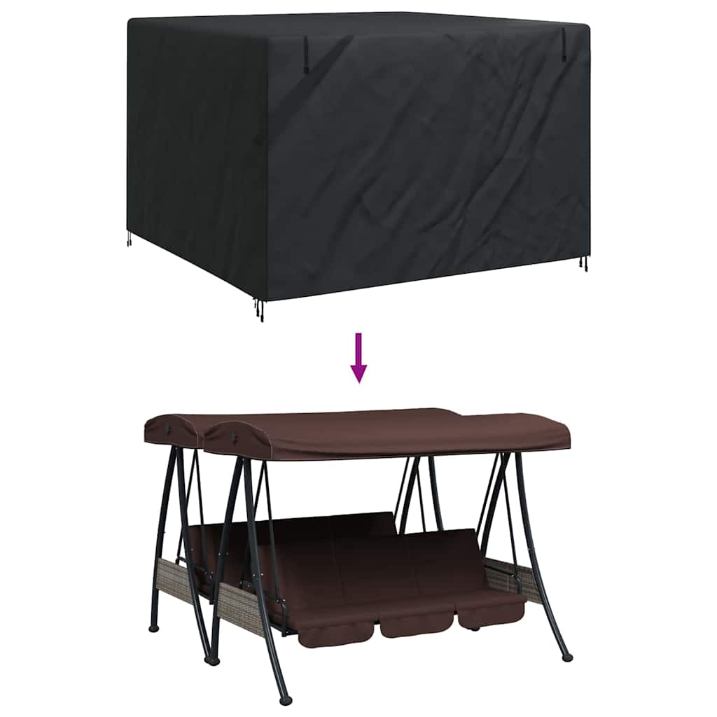 Outdoor Swing Cover Black 250 x 250 x 160 cm 600D Oxford Fbric