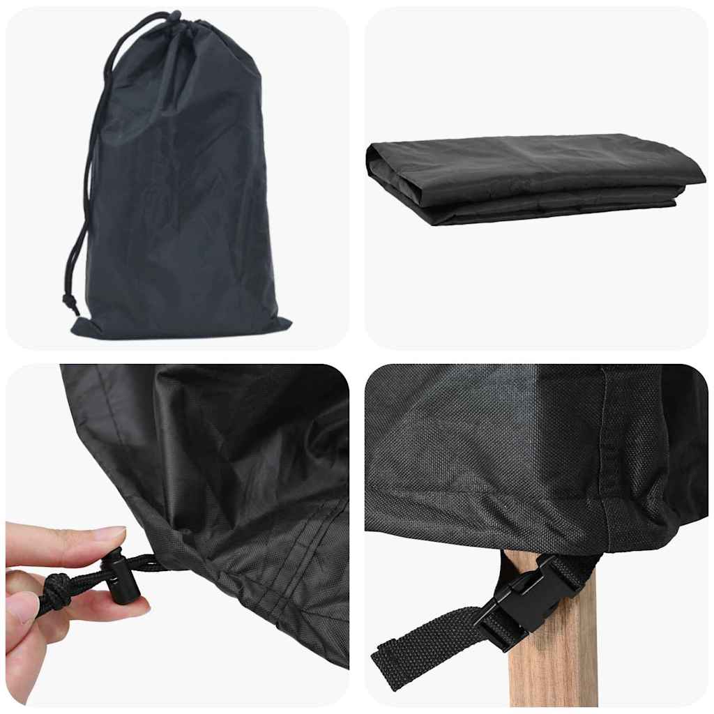 Garden Bench Cover Black 200 x 100 x 89 cm 210D oxford fabric