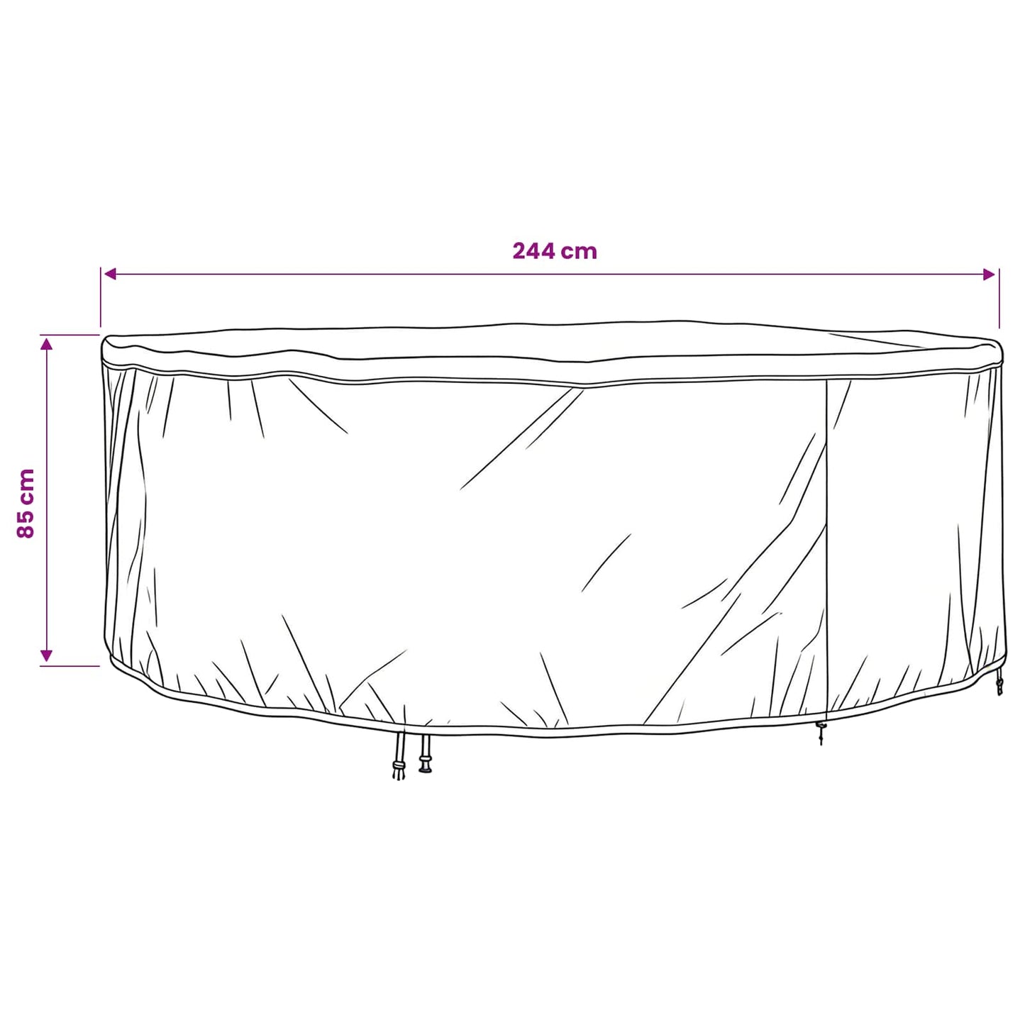 Furniture Cover 244 x 244 x 85 cm 210D Oxford Fabric Round