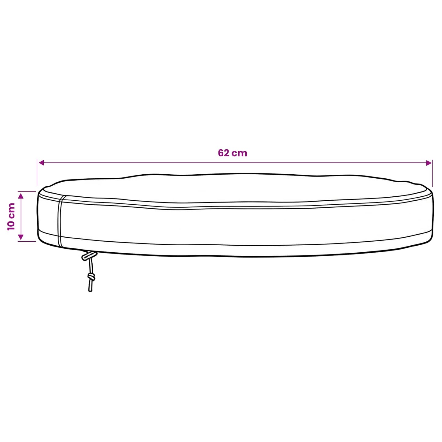 Outdoor Table Cover 62 x 62 x 10 cm 210D Oxford Fbric Round